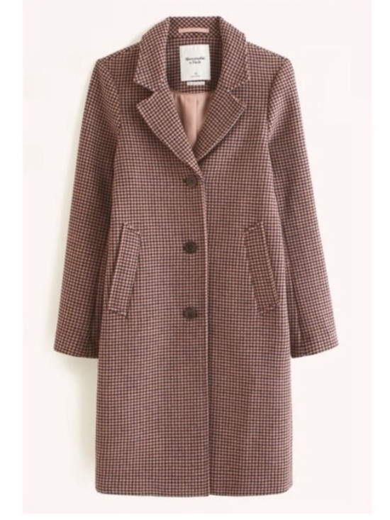 Abercrombie & Fitch Jackets & Blazers - Abercrombie & Fitch Brown Houndstooth Dad Coat Size XS